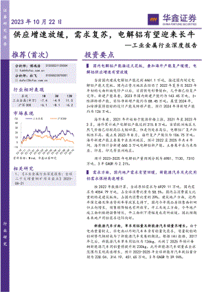 工业金属行业深度报告：供应增速放缓需求复苏电解铝有望迎来长牛-231022（47页）.pdf-DAJI