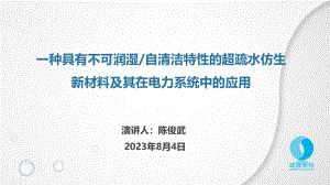 一种具有不可润湿丨自清洁特性的超疏水仿生新材料及其在电力系统中的应用.pdf