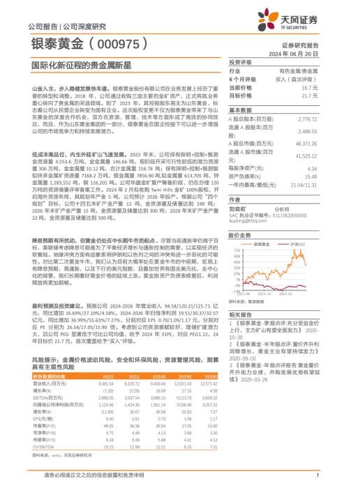 银泰黄金-公司研究报告-国际化新征程的贵金属新星-240620(26页).pdf